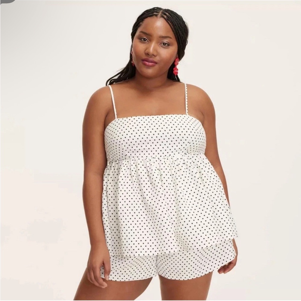 New Kate Spade Mini Polka Dot Linen Baby Doll Tank Top Babydoll x Target size XL